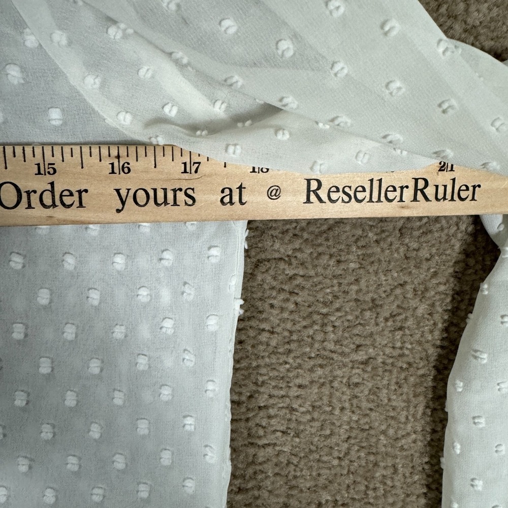 Matilda Jane Renae Top Womens XS‎ White Long Sleeve Swiss Dot Semi Sheer Blouse - Picture 8 of 11